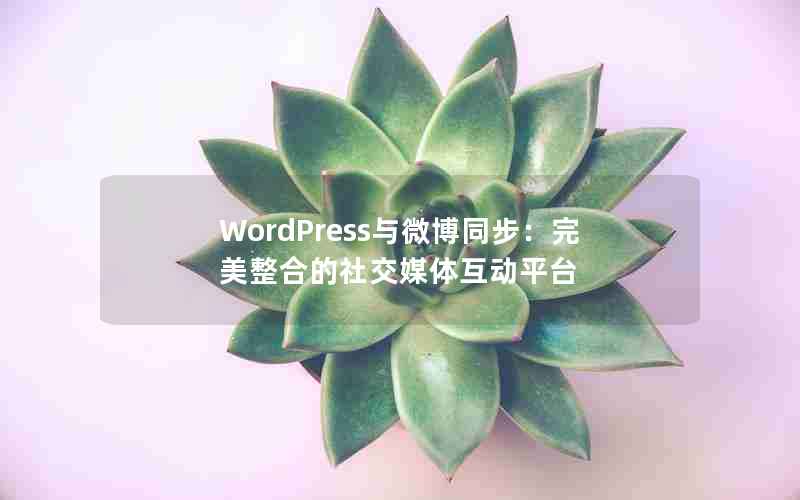 WordPress΢ͬϵ罻ý廥ƽ̨