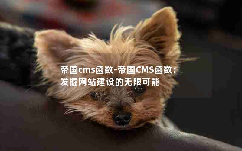 帝国cms函数-帝国CMS函数：发掘网站建设的无限可能