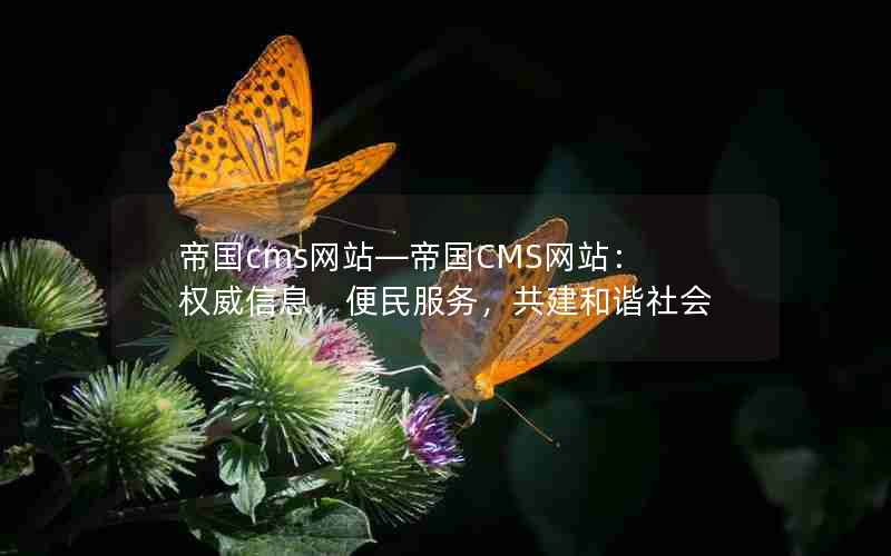 帝国cms网站—帝国CMS网站：权威信息，便民服务，共建和谐社会