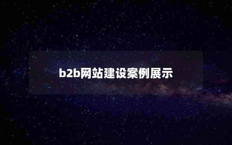 b2b网站建设案例展示(自建网站b2b企业的产品宣传及网站设计特点)