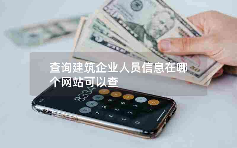 查询建筑企业人员信息在哪个网站可以查