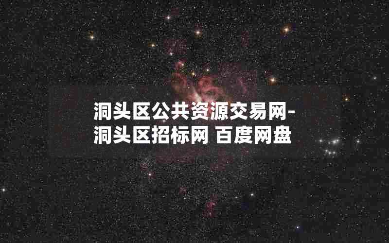 洞头区公共资源交易网-洞头区招标网 百度网盘