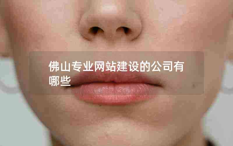 佛山专业网站建设的公司有哪些