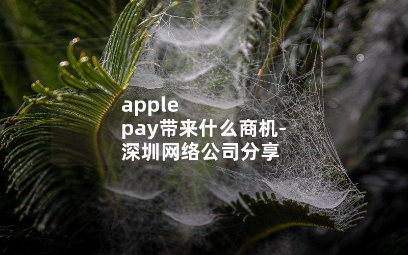 apple pay带来什么商机-深圳网络公司分享(apple pay有什么用处)