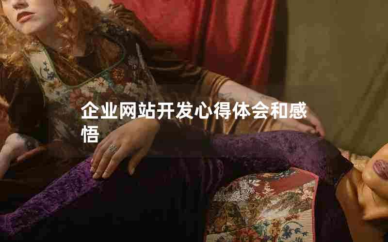 企业网站开发心得体会和感悟