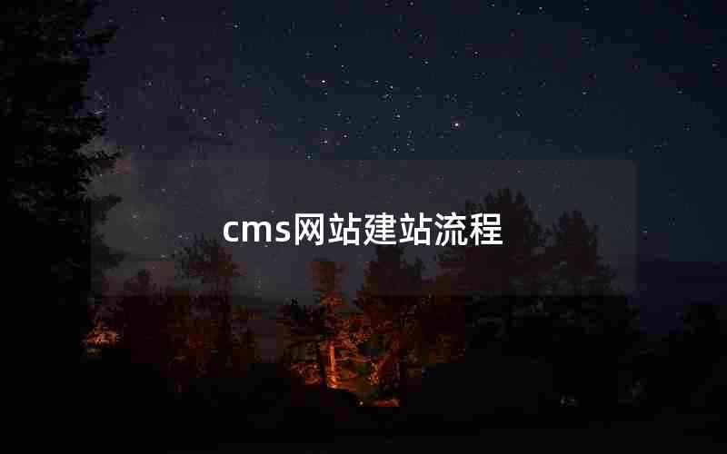 cms网站建站流程