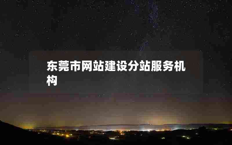 东莞市网站建设分站服务机构