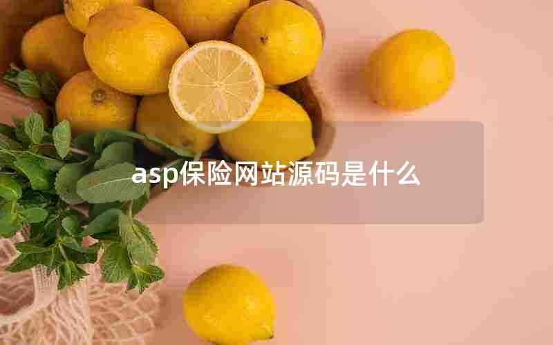 asp保险网站源码是什么