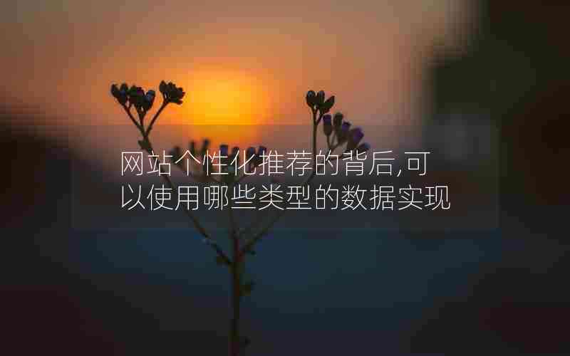 网站个性化推荐的背后,可以使用哪些类型的数据实现