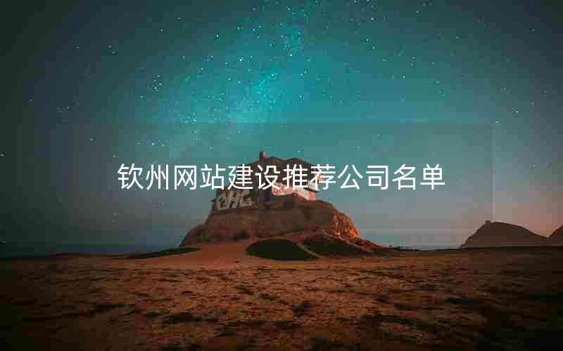 钦州网站建设推荐公司名单